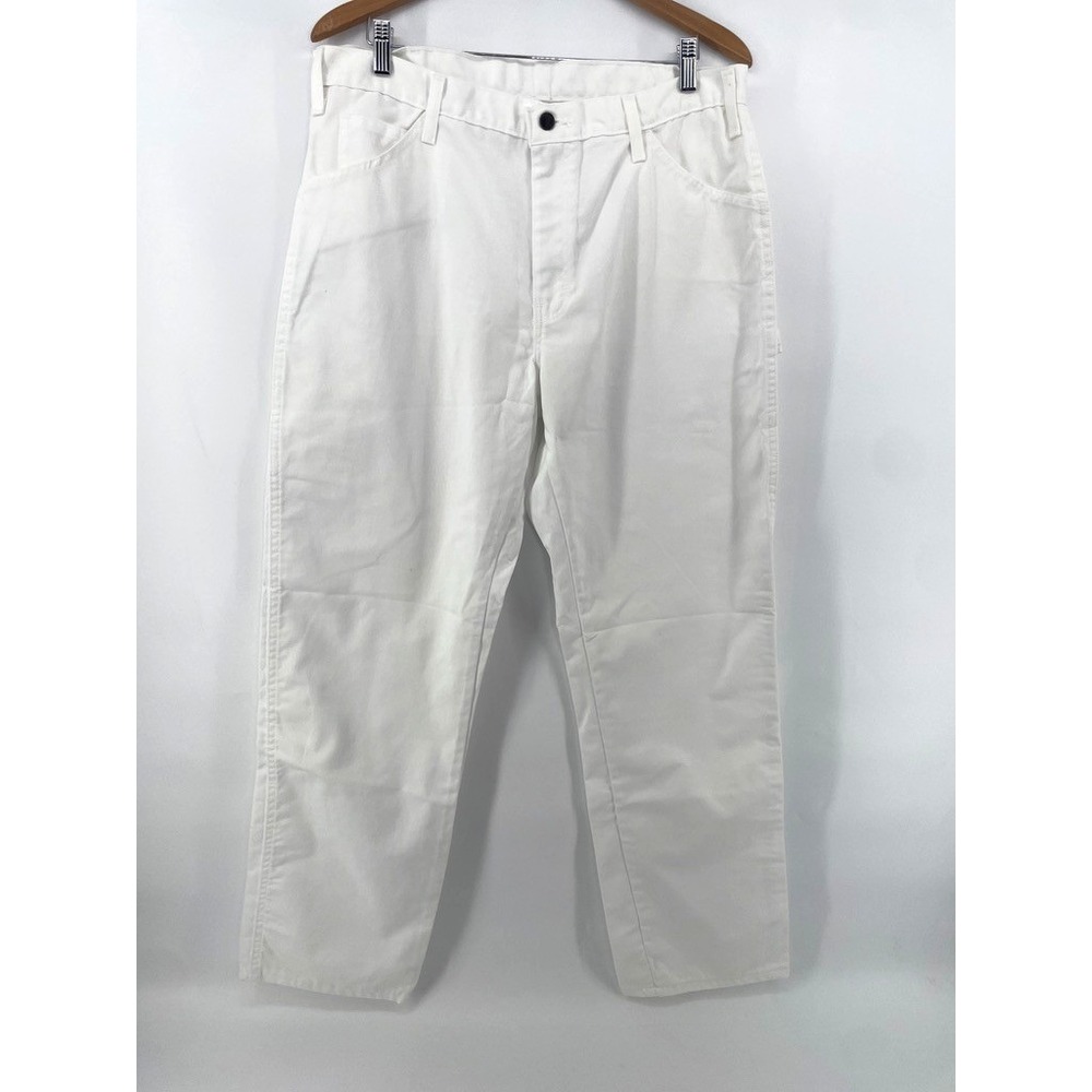Vtg Dickies Painter Carpenter Pants White Men *FITS 35x33 Workwear Grunge Y2K